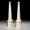 Pair antique Italian carved marble obelisks