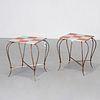 Pair Contemporary wrought iron side tables