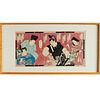 Utagawa Kunisada III, woodblock triptych, c. 1880