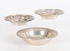 Three Sterling Silver Repousse Bowls