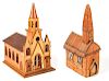 2 Folk Art Model Churches