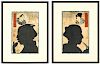Utagawa Yoshiiku (Japanese, 1933-1904) 2 Color Woodblock Prints