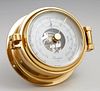 Diminutive French Brass Marine Barometer, 20th c.,