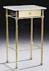 French Brass Mounted Marble Top Nightstand, 20th c