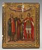 Russian Icon of Three Saints, 19th c., egg tempera