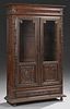 French Provincial Carved Oak Bookcase, 19th c., Br