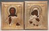 Pair of Russian Wedding Icons, late 19th c., of th