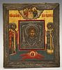 Unusual Russian Icon of Christ, 19th c. with a met