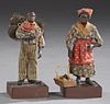 Pair of Vargas Figures, early 20th c., of a chicke