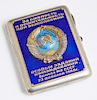 Russian Soviet .875 Silver Enamel Cigarette Case,