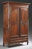 French Carved Walnut Louis XV Style Armoire, early