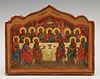 Russian Icon of the Last Supper, 19th c., on a sha
