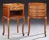 Pair of Louis XV Style Carved Cherry Nightstands,