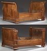 Two French Louis Philippe Carved Walnut Lits du Co