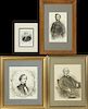 Four Portraits of Confederate Luminaries, 19th c.,