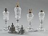 Group of Six Whale Oil Lamps, 19th c., two of pewt