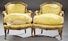 Pair of Gilt Wood Bergeres Marquise, early 20th ce