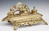 French Gilt Bronze Inkwell Pen Tray c. 1880, the a