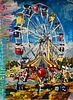 YASEMEN ASAD, Ferris Wheel, mixed media on canvas