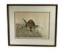 Leon Danchin (French, 1887-1938) Engraving of Irish Setter Retrieving Teal, Signed and Numbered