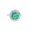 Antique 1.90ct Colombian Emerald Diamond 18k Gold Ring