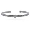 David Yurman Sterling Silver Diamond Cable Cuff Bracelet
