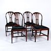 Hepplewhite Side Chairs in Mahogany, Lot of Four