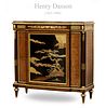 19th C. French Henry Dasson Signed Japanese Style Black Lacquer Commode Cabinet
