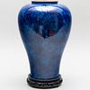 Blue Glazed Porcelain Vase Mounted as a Lamp 