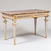Italian Neoclassical Style Cream Painted and Parcel-Gilt Console Table