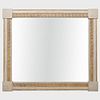 Large Neoclassical Style Grey Painted Pine and Parcel-Gilt Mirror