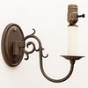 Set of Five Patinated Metal Single-Light Swing Arm Sconces