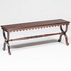 Late Regency Carved Mahogany 'Gothic' Hall Bench