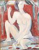 Yevgeny Avezdov (1935-1988), Seated Nude, O/C