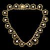 ANTIQUE / VINTAGE 18K YELLOW GOLD, DIAMOND, EMERALD, AND PEARL COLLAR NECKLACE
