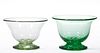 STEUBEN ATTRIBUTED ART GLASS OPEN SALTS, LOT OF TWO