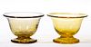 STEUBEN ATTRIBUTED ART GLASS OPEN SALTS, LOT OF TWO