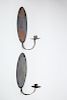 PAIR OF BLACK PAINTED TIN SINGLE-LIGHT WALL SCONCES