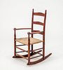 SHAKER STAINED MAPLE CHILD'S LADDERBACK ROCKING CHAIR