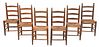 Set of Six Southern Ladder Back Dining Chairs