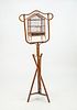 VICTORIAN BAMBOO BIRDCAGE ON STAND