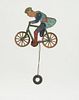 LITHOGRAPHIC TIN BICYCLE RIDER TOY