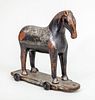 AMERICAN PAINTED WOOD HORSE PULL TOY