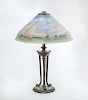 PAIRPONT REVERSE-PAINTED SCENIC TABLE LAMP