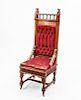 AESTHETIC MOVEMENT CARVED WALNUT HALL CHAIR