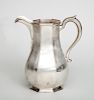 AMERICAN MONOGRAMMED SILVER OCTAGONAL PEAR-FORM WATER PITCHER