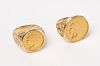Two Indian Head Gold Coin Men's Rings