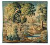 * A French Verdure Wool Tapestry Height 89 1/2 x width 82 1/2 inches.