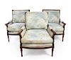 * A Set of Three Louis XVI Style Bergeres Height 36 inches.