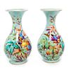 * A Pair of Continental Porcelain Vases Height 13 inches.